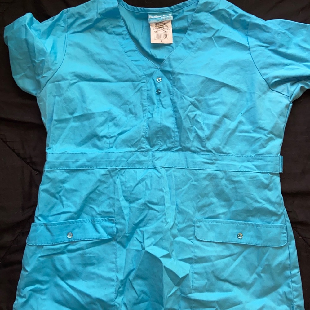 Blue scrub top